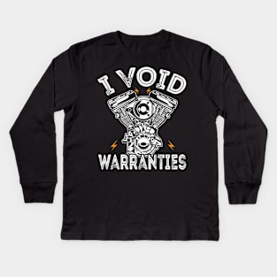 Funny I Void Warranties Motorcycle Kids Long Sleeve T-Shirt